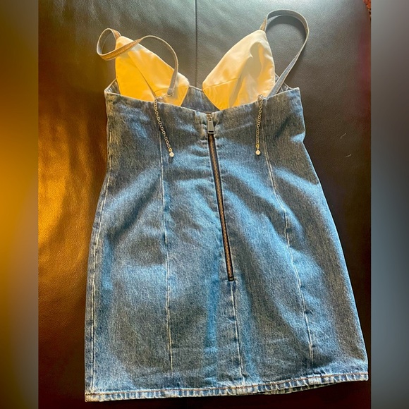 AREA Crystal Embellished Denim Dress - Picture 3 of 5